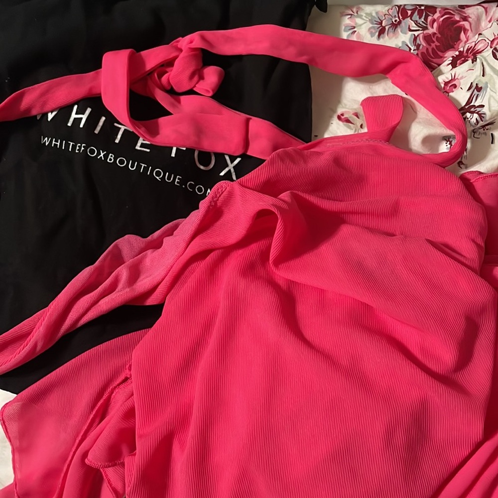 White Fox Boutique Hot Pink Halter Dress - Picture 6 of 14
